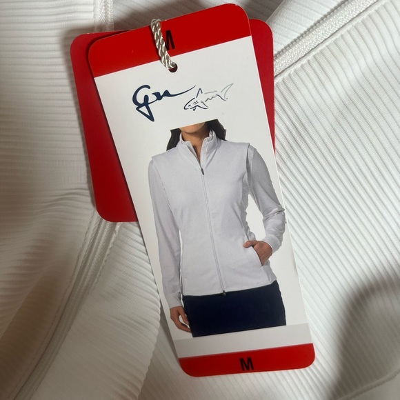 Greg Norman Collection White Zip-Up Vest Shirt Medium - Picture 6 of 10